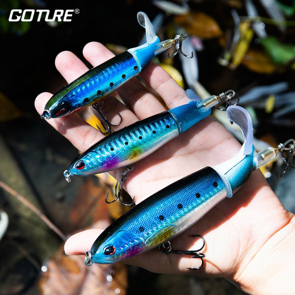 Goture 1Pcs Whopper Popper Fishing Lure 13g/17g/35g For Fishing Tackle Floating Rotating Tail Artificial Baits Crankbait