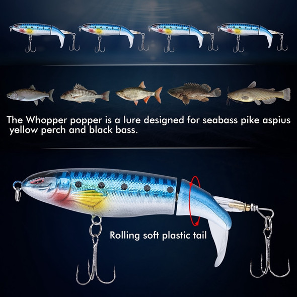 Goture 1Pcs Whopper Popper Fishing Lure 13g/17g/35g For Fishing Tackle Floating Rotating Tail Artificial Baits Crankbait