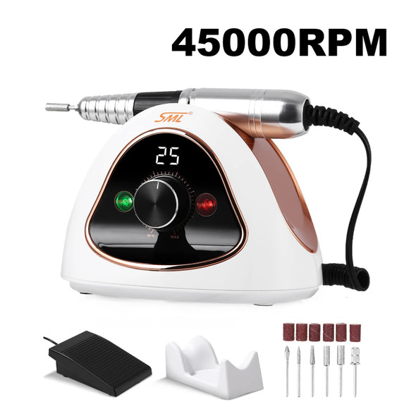 45000RPM Professional Nails Drills Manicure Pedicure Set Electric Strong File Polishing Nails Art Grinding Device Gel Polish