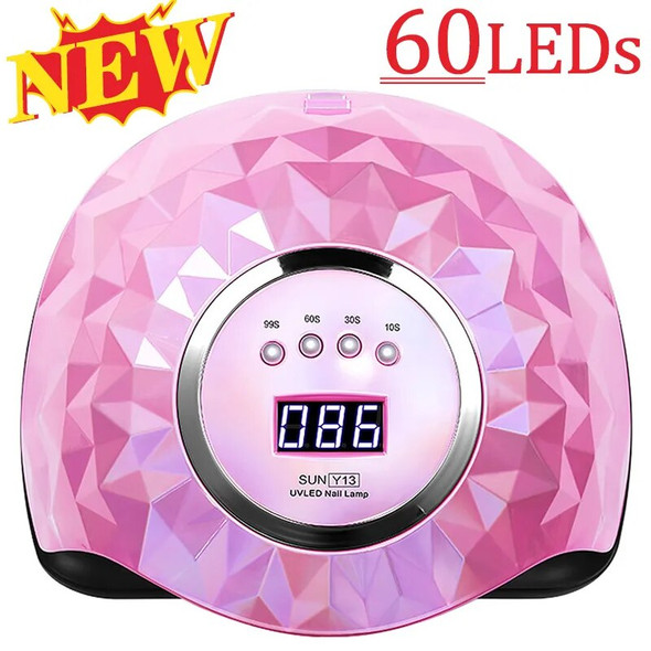 60LEDs UV Nail Lamp For Gel Nail Polish Drying Smart Sensor Low Heat Mode Nail Art Salon Professional Manicure Machine