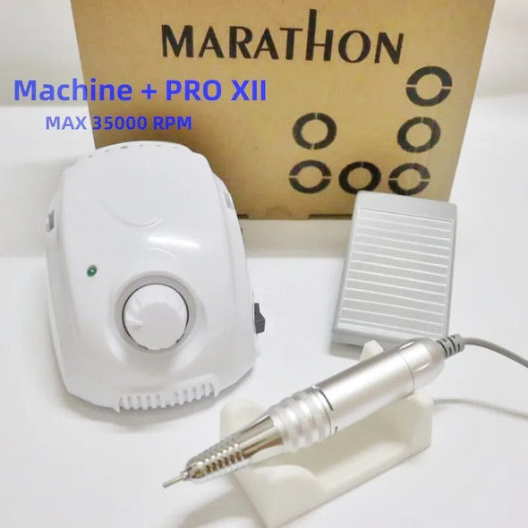 2023 MARATHON-Champion 3 PRO XII Handle 35K/40K Electric Nail Drill STRONG 210 Micro Motor Grinding Machine For Nail Art Tools