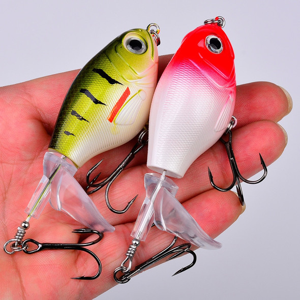 1Pcs 11.5g/ 16g Topwater Popper Fishing Lure Whopper Plopper Plastic Hard Bait Swimbait with Rotating Soft Tail For Bass Pike