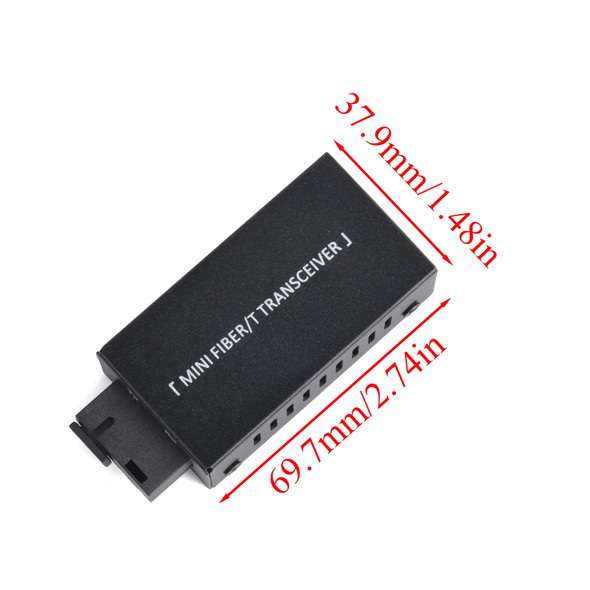 1Pair Mini Gigabit Fiber Optical Media Converter 100/1000Mbps Optic Transceiver SC to RJ45 Ethernet Switch 20Km With US Power