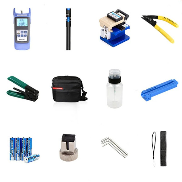 Fiber Optic Tool Kit with Optical Power Meter FC-6S Cleaver Equipment Visual Fault Locator OPM VFL for FTTH FTTB FTTX Network