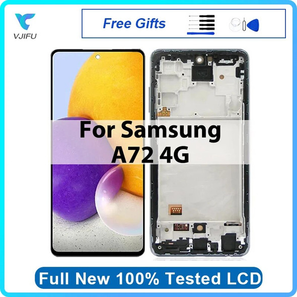 LCD For Samsung Galaxy A72 4G A725 Mobile Phone Screen Display Touch A725F A725F-DS A725M Digitizer Assembly Replacement