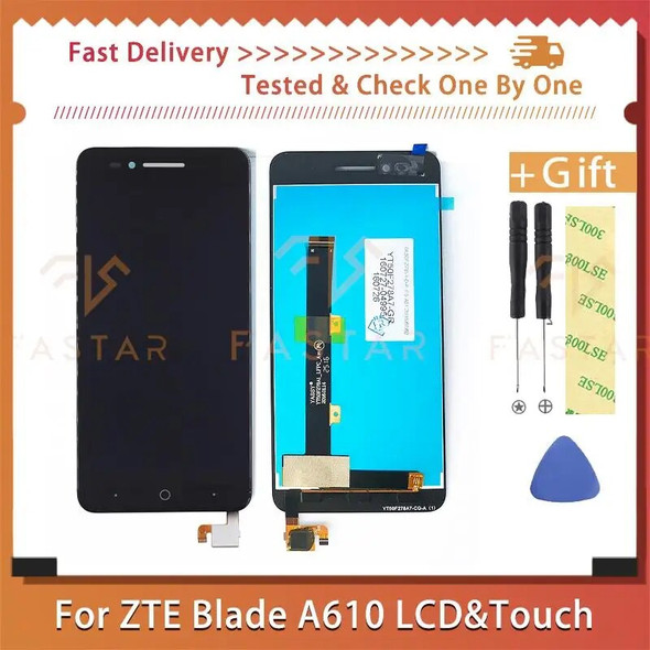 5.5"Original For ZTE Blade A610 LCD Display Touch Digitizer Assembly Replace Repair mobile phone Screen A610 Plus lcd