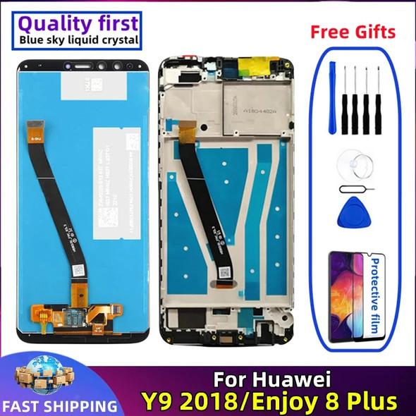 For Huawei Y9 2018 Enjoy 8 Plus LCD FLA-L22 Original With frame Mobile Phone Display Touch Screen Digitizer Assembly Replacement