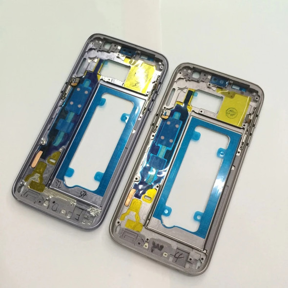 For Samsung Galaxy S7 G930 G930F Mobile Phone Plate Middle Frame For S7 Edge G935 G935F Housing Body Bezel Chassis With Adhesive
