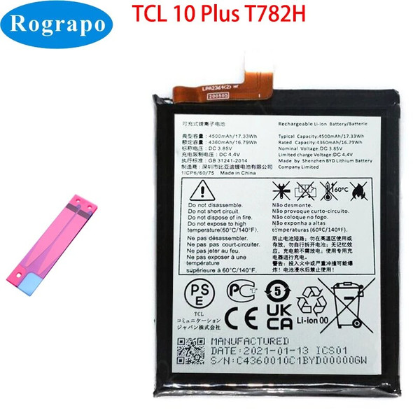 New 4500mAh Battery For TCL 10 Plus 10+ T782H Mobile Phone