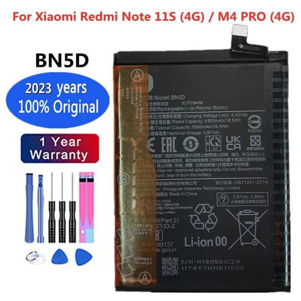 2023 Years New 100% Original Xiao Mi 5000mAh BN5D Battery For Xiaomi Redmi Note 11S 11 S 4G M4 PRO 4G Mobile Phone Batteries