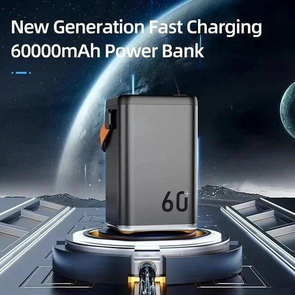 100%New Original Outdoor Emergency Portable Mobile Power Supply Mobile Phone Charger 60000mah Large Capacity Power Bank