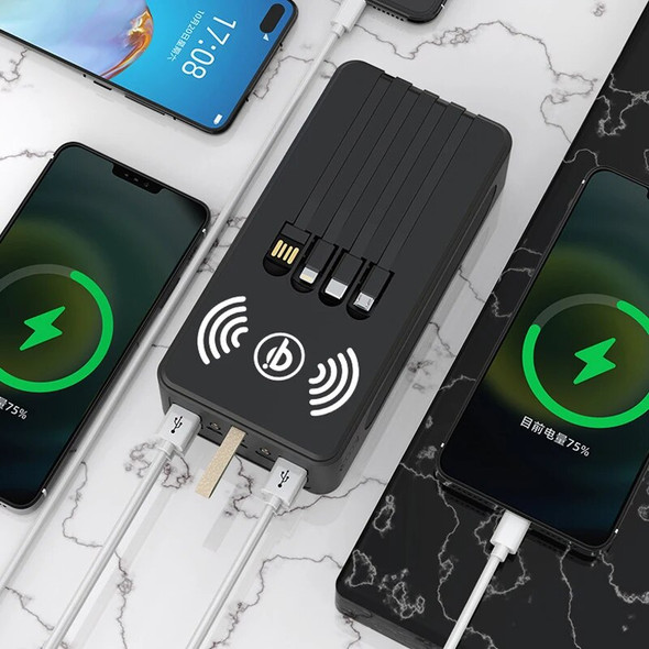 Large Capacity Power Bank 30000mAh Fast Charging Wireless Charger Powerbank Portable External Battery Poverbank For Mobile Phone Large Capacity Power Bank 30000mAh Fast Charging Wireless Charger Powerbank Portable External Battery Poverbank For Mobile Phone