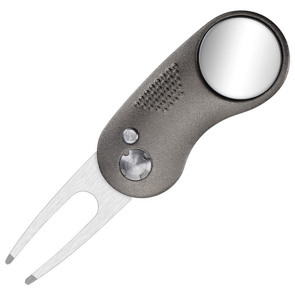 Foldable Golf Turf Repair Tool with Magnetic Button Aluminum Handle