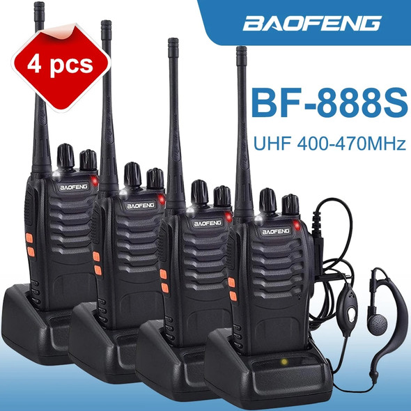 Baofeng BF888S Walkie Talkie Original 5W BF-888S 5KM UHF 400-470MHZ Transceiver Portable Two Way Radio BF 888S Intercom