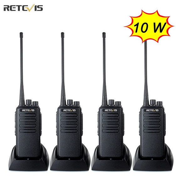 High Power Walkie Talkie 4pcs Retevis RT1 3000mAh Two Way Radio With Earpiece Handy Walkie-Talkie For Factory Warehouse Farm