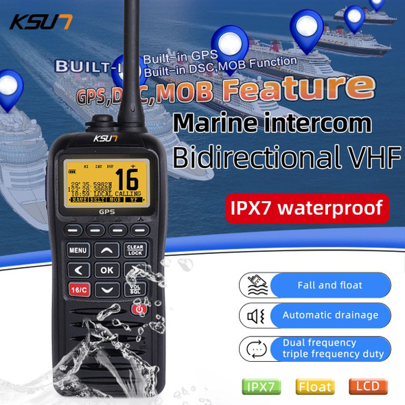 Handheld Maritime Mobile Amateur Radio Portable Waterproof VHF Walkie-Talkie Kayak Lifeboat Two Way Radio Transceivers KSUT-P38