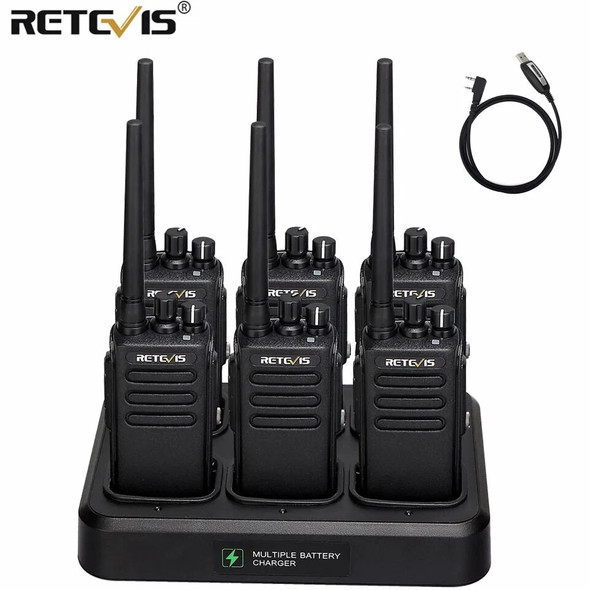 6 Pcs DMR RadioRetevis RT81 High Power Digital Walkie Talkie Waterproof IP67 UHF VOX Two Way Radio for Farm Factory Warehouse