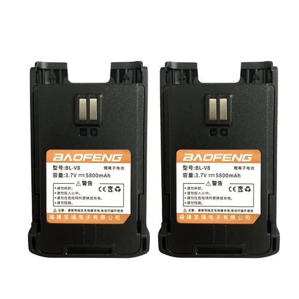 BAOFENG Walkie Talkie BF-V8 Li-ion Battery 5800mAh 3.7V For BF-V8 Two Way Radios Extra Battery Model BL-V8 Original Accessories