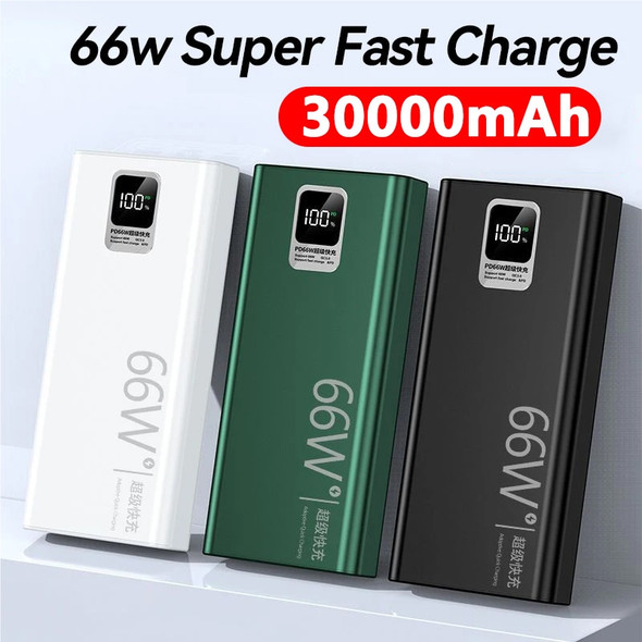 30000mAh Power Bank 66W Digital Display PowerBank Super Fast Charging Portable External Battery For iPhone Huawei Xiaomi Samsung