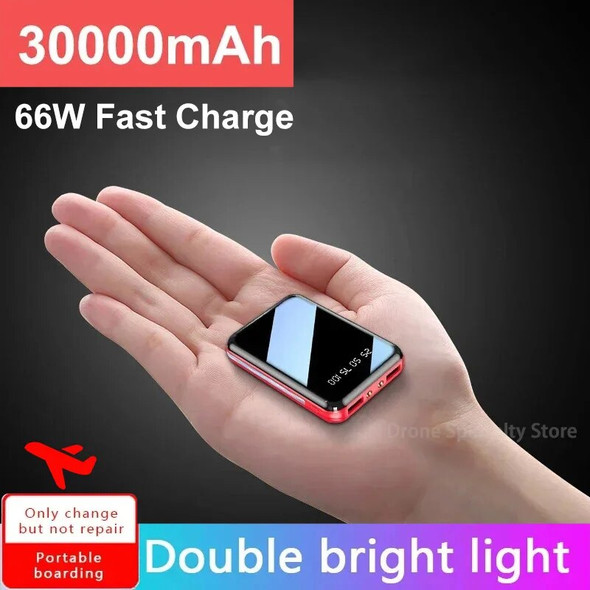 30000mAh Mini Power Bank Portable Super Fast Charger External Battery Pack For Xiaomi IPhone Samsung Power Bank Digital Display