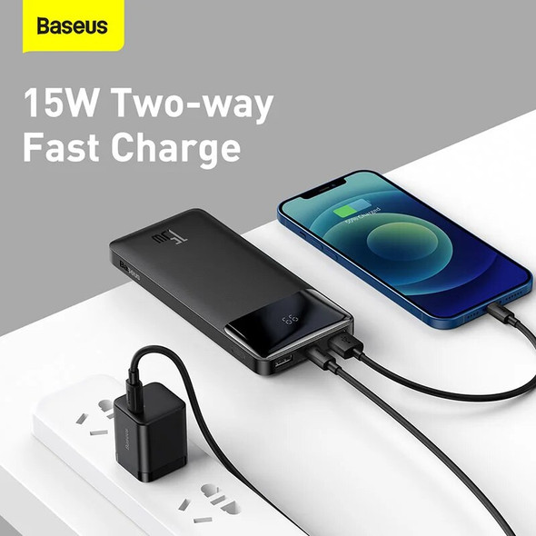 Baseus 15W Power Bank 10000mAh 20000mAh 30000mAh Dual Charging Portable Charger High Capacity Power Library For iPhone Xiaomi