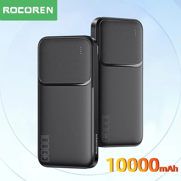 Rocoren Power Bank 10000mAh Portable Charger External Battery PoverBank 10000 Fast Charging Powerbank For iPhone Xiaomi mi POCO