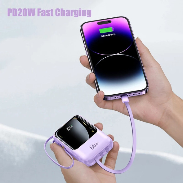 Mini Power Bank 66W 20000mAh Super Fast Charging External Mobile Battery Camping Charger For iPhone Samsung Huawei Powerbank New