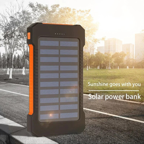 New 200000mAh Large Capacity Solar Power Bank Portable W/ Lanyard Compass External Battery Outdoor Charging Powerbank for Xiaomi