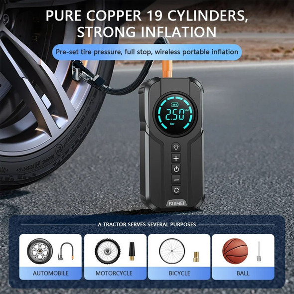 Automobile emergency starting power supply inflator, multifunctional portable battery charging lighter starter