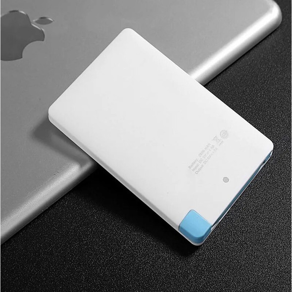 50PCS/LOT ReadStar Credit Card Power Bank 2500mAh Portable Mini Size Backup Battery With Cable Polymer Battery Customize Logo