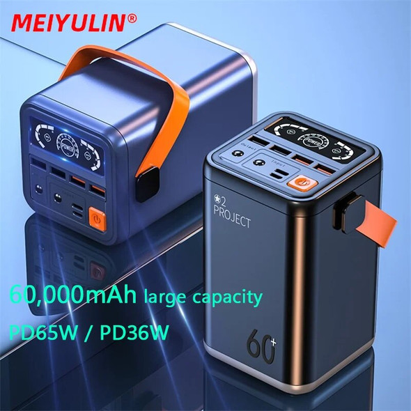 Portable 60000mAh Power Bank Station 65W Fast Charger Outdoor Emergency Powerful Powerbank For Laptop iPhone Xiaomi Samsung