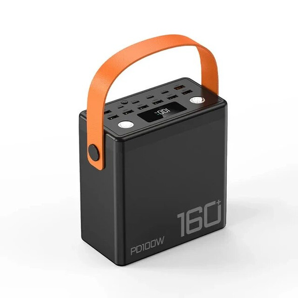 Large Capacity Portable Power Station 160000mAh PD100W Fast Charging Power Bank Emergency Outdoor Auxiliary Battery For Laptop