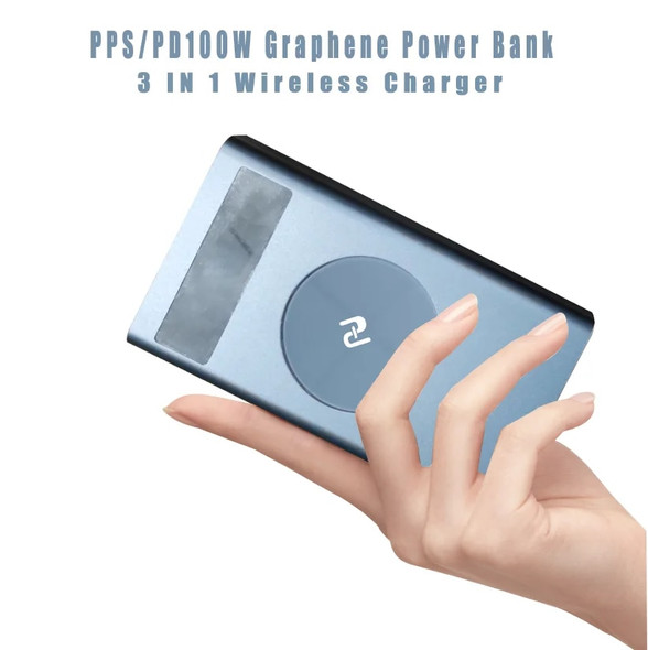 PPS PD100W PD96W USB-C Graphene 150W Power Bank with Panasonic Battery 60W Adapter Flash 1.0