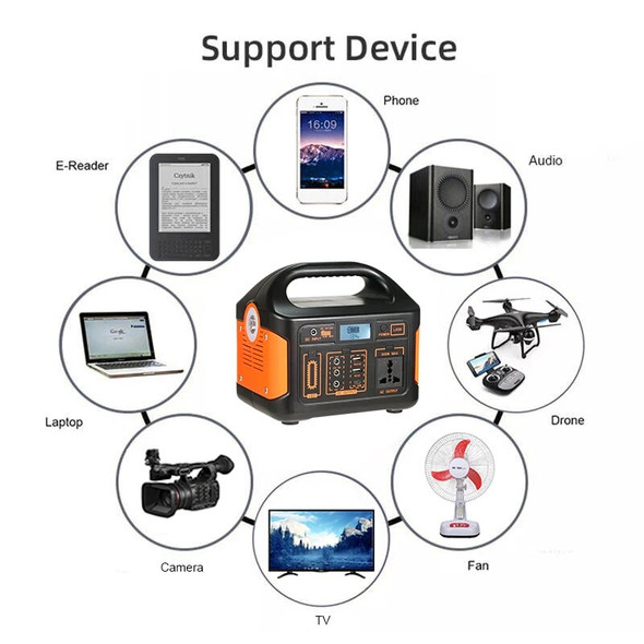 500W Pure Sine Wave Portable Power Station 460Wh Power Bank Fast Charge DC Outdoor Energy Power Supply Home Camping Emergency