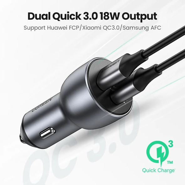 UGREEN 36W Car Charger Quick 3.0 Charge USB QC 3.0 Car Charging Fast Charger for Samsung Xiaomi Mobile Phone Car USB Charger