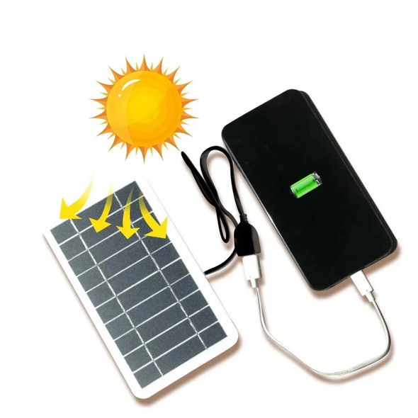 Class A Polysilicon 5V Solar Panel 2W Output USB Outdoor Waterproof Travel Portable Solar Charger for Mobile Phone Charger