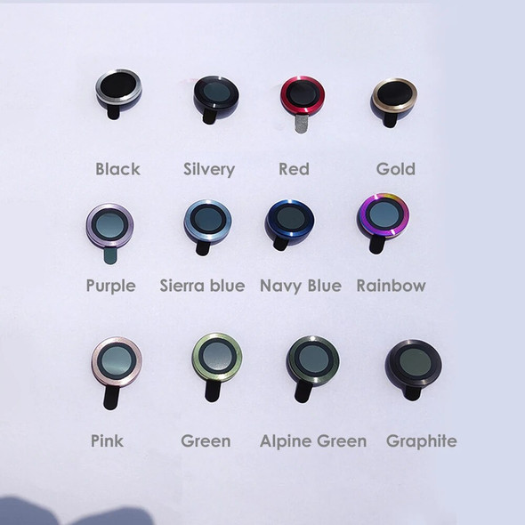 100Pcs For iPhone 15 14 13 12 11 Pro Max Plus mini CD Style Metal Camera lens 3D Alloy Camera lens Glass screen protector