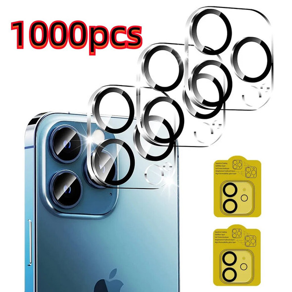 1000pc Full Cover Camera Lens Glass for iPhone 13 14 15 Pro Max Screen Protector for iPhone 11 12 15 Plus Camera Protector Glass