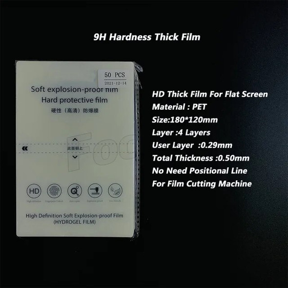 50Pcs Mobile Phone Front Protect HD Matte Flexible Hydrogel Film For Blade Cutting Machine Plotter Screen Protector Film Cut
