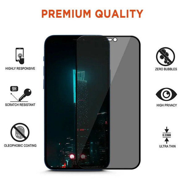 Free Post 50 Anti Peek Full Coverage Privacy Tempered Glass Silk Screen Protector For iPhone 13 12 Pro Max 11 XR XS X 8 7 Plus