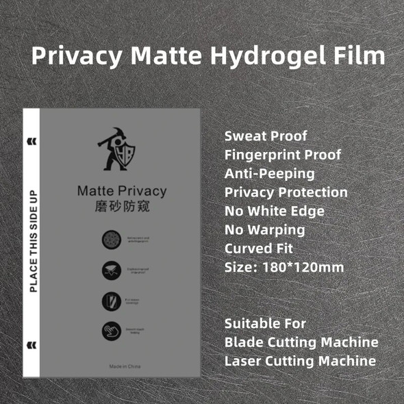 Matte Privacy Anti-Spy Hydrogel Film For Mobile Phone Screen Protector Universal Film For Cutting Machine Privacy Matte Membrane