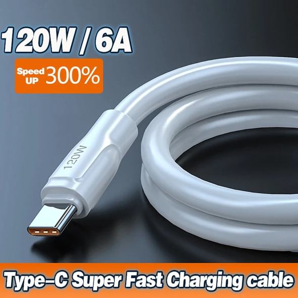 120W 6A USB Type C Cable Fast Charging Cable For Xiaomi OPPO POCO Samsung Mobile Phone Power Bank Usb C Cable Charger USB Cable