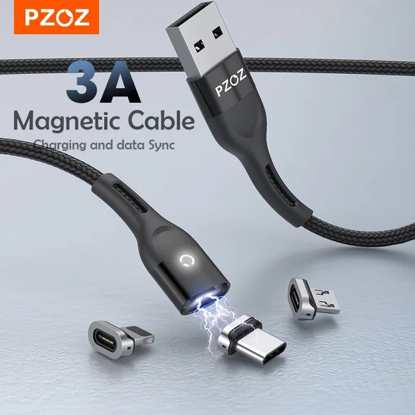 PZOZ Magnetic Cable Micro USB C Fast Charging Adapter Microusb Magnet Type C Mobile Phone Cable Data Charger For iPhone 12 Pro