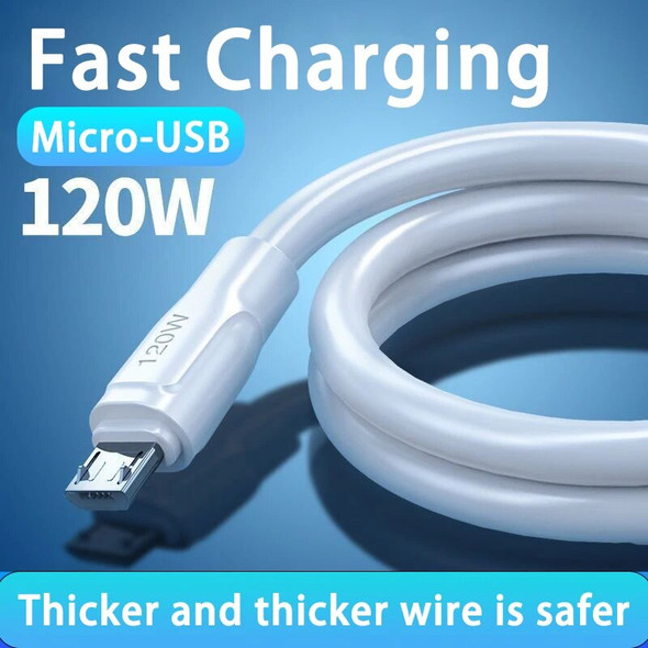 120W Fast Charging Micro USB Cable for Samsung Xiaomi Redmi Huawei Tablet Android Mobile Phone Accessories Charger USB Cable