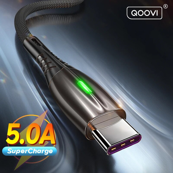 QOOVI 5A USB Type C Cable Fast Charging Micro USB Android Mobile Phone Charger Type-C Data Cord For Xiaomi 12 Huawei P40 Mate 30