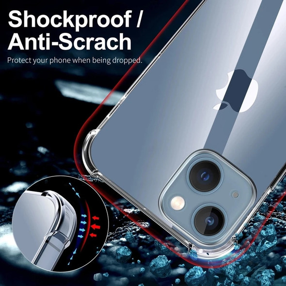 Thick Shockproof Silicone Clear Phone Case For iPhone 14 13 12 11 Pro Max Mini X XS Max XR 8 15 Plus Protection Case Back Cover