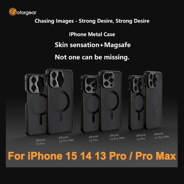 Fotorgear Metal Magnetic Phone Case Protective Phone Case for iPhone 15 14 13 Pro / Pro Max