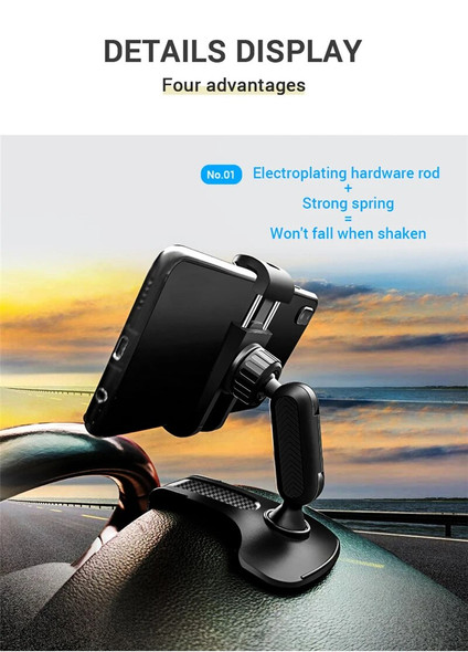 2022 Car Dashboard Phone Holder Mobile Phone Stand Adjustable GPS Car Clips Smartphone Bracket Sun Visor Mirror Mount Support