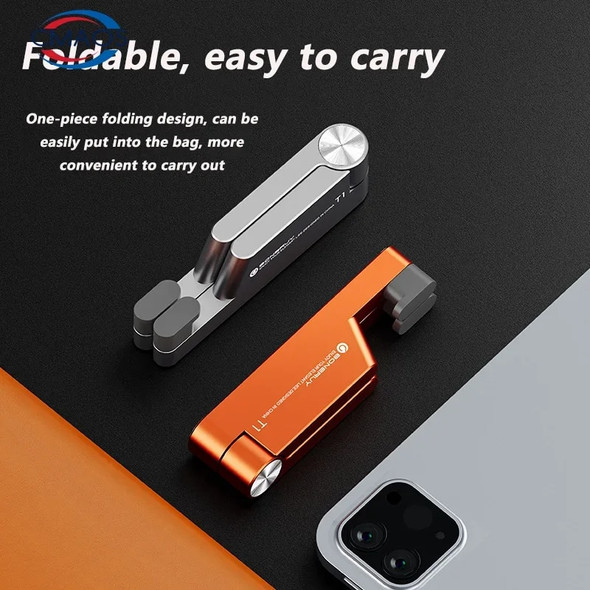 T1 Universal Mini Size Aluminum Portable Folding Desk Mount Holder Bracket Mobile Phone Cradle Foldable Stand for Cellphone
