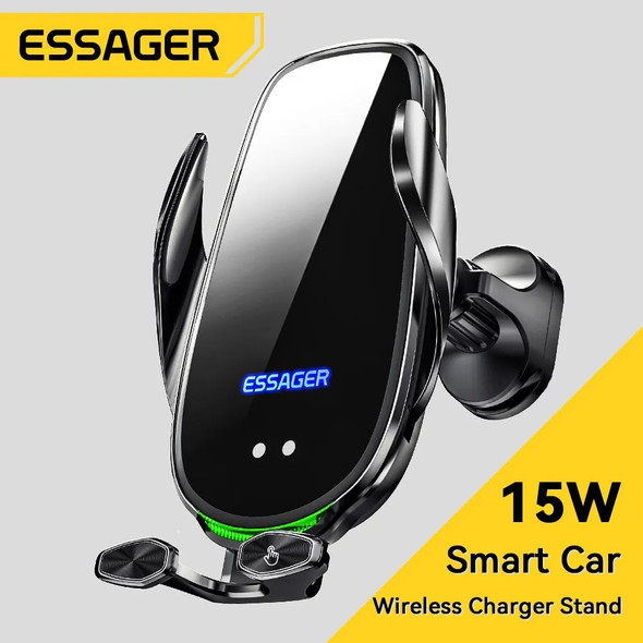 Essager 15W Car Wireless Charger Air Vent Mount For iPhone 14 13 12 Smart Wireless Charger Stand For Xiaomi Huawei Fast Charging